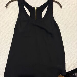 Express Black Racerback Tank Top with Gold Zipper